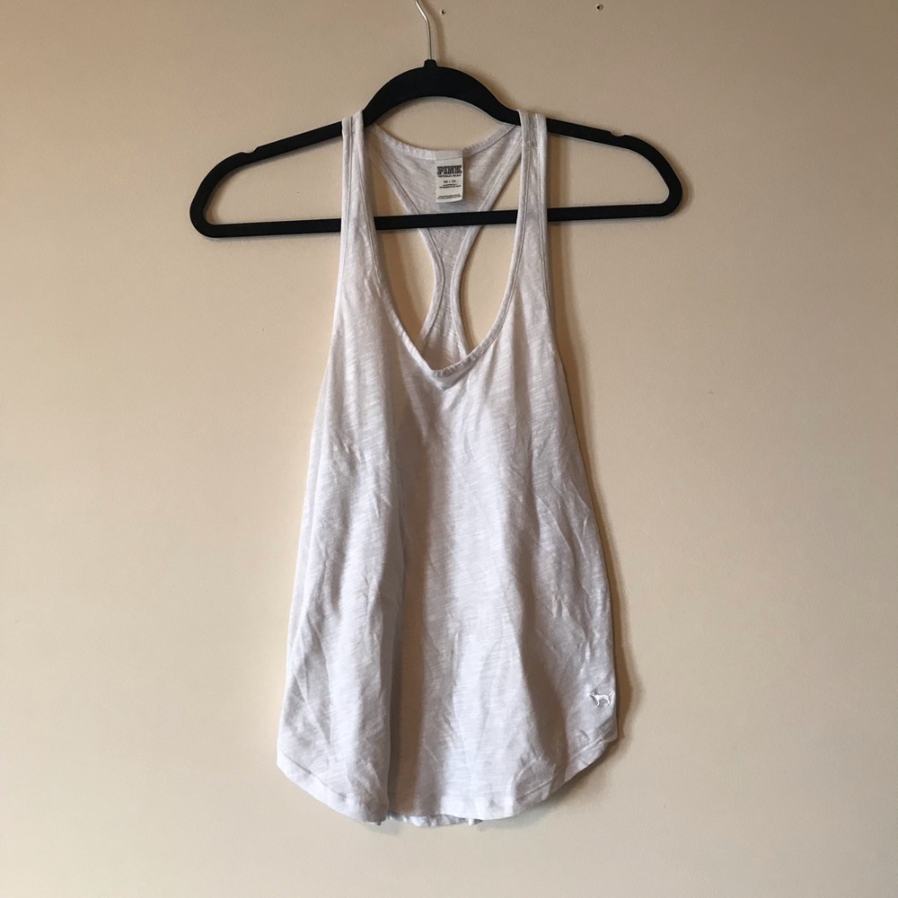 PINK White Tanktop